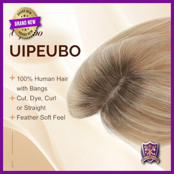 10 Inch Human Hair Topper for Thinning Hair, Swiss Lace Base with Anti-Slip main image 3